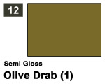 Vernice sintetica Semi Gloss 012 Olive Drab (1) (10 ml) mrhobby G012