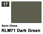 Vernice sintetica Semi Gloss 017 RLM71 Dark Green (10 ml) mrhobby G017