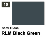Vernice sintetica Semi Gloss 018 RLM70 Black Green (10 ml) mrhobby G018