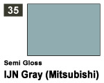 Vernice sintetica Semi Gloss 035 IJN Gray (Mitsubishi) (10 ml) mrhobby G035