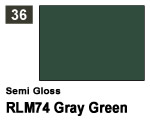 Vernice sintetica Semi Gloss 036 RLM74 Gray Green (10 ml) mrhobby G036