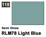 Vernice sintetica Semi Gloss 118 RLM78 Light Blue (10 ml) mrhobby G118