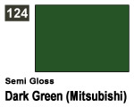 Vernice sintetica Semi Gloss 124 Dark Green (Mitsubishi) (10 ml) mrhobby G124