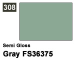Vernice sintetica Semi Gloss 308 Gray FS36375 (10 ml) mrhobby G308