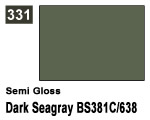 Vernice sintetica Semi Gloss 331 Dark Seagray BS381C/638 (10 ml) mrhobby G331