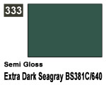 Vernice sintetica Semi Gloss 333 Extra Dark Seagray BS381C/640 (10 ml) mrhobby G333