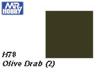 H78 Olive Drab 2 Semi-Gloss (10 ml) mrhobby H078