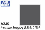 H335 Medium Seagray BS381C/637 Semi-Gloss (10 ml) mrhobby H335