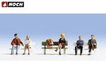 Persone sedute 6 personaggi con 1 panchina N noch NH36530