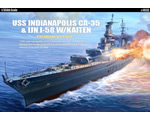 USS Indianapolis CA-35  IJN I-58 with Kaiten Premium Edition 1:350 academy ACA14113