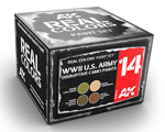 WWII U.S. Army Disruptive Camo Paints (Set of 4 Colors) ak-interactive RCS014