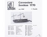 Piani di costruzione Cannoniera Svedese 1770 amati AM1150