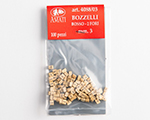 Bozzelli bosso 3 mm 2 fori (100 pz) amati AM4088-03