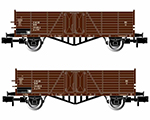 DR 2-unit set 2-axle open wagons El-u (ex O mm Villach) brown livery period IV arnold HN6381