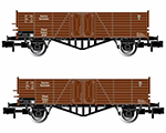 DRB 2-unit set 2-axle open wagons Omm Villach brown livery period II arnold HN6382