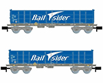 Railsider 2-unit set open wagons type Ealos blue empty period VI arnold HN6413