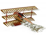 Fighter Fokker Dr.I 1:16 Wooden and Metal Aircraft Model artesanialatina AL20350