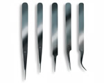 Set of 5 Stainless Steel Tweezers with Fine Point artesanialatina AL27068