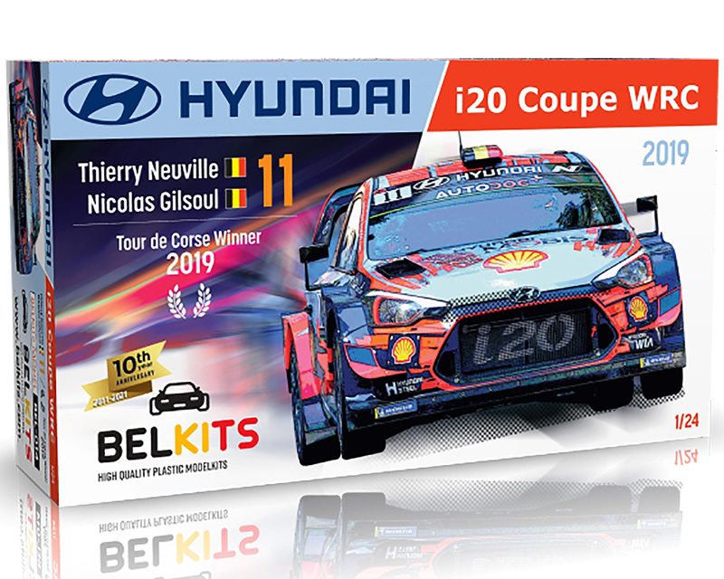 Hyundai i20 Coupe WRC Tour de Corse 2019 T.Neuville / N.Gilsoul 1:24 belkits BEL014