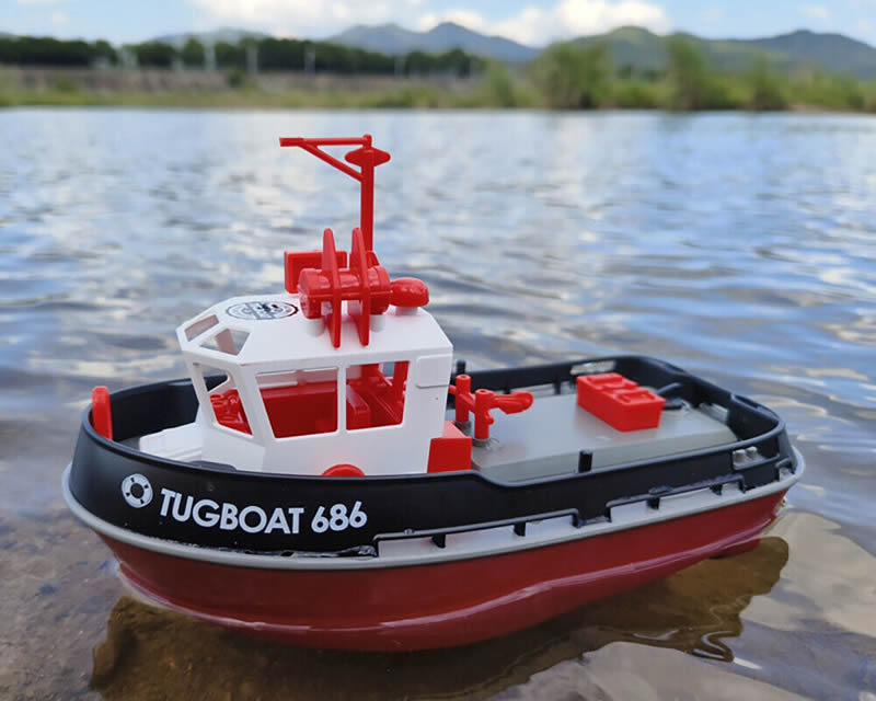 Rimorchiatore 1:72 RTR Tug Boat 686 2,4 GHz 23 cm finitura Nero edmodellismo HL3800-B