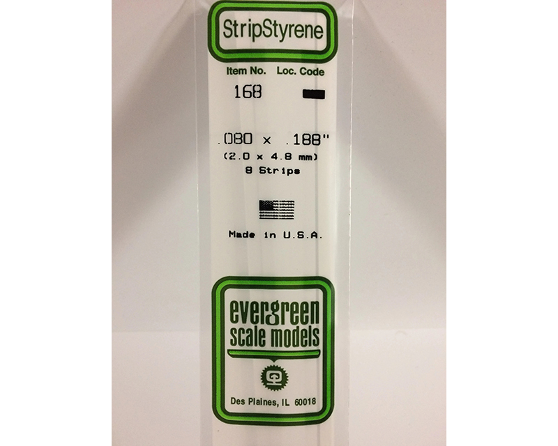 Evergreen 388 Vierkantprofile – 8 Stück, 600x3,2x4,8 Mm, Weiß, Für Modellbau & Basteln