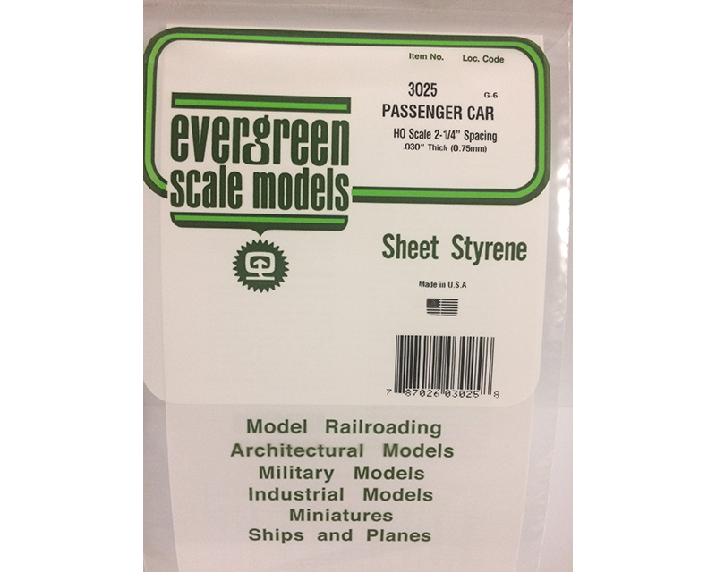 Evergreen 9040 foglio di plastica stirene 2 fogli 0,040x 6x 12
