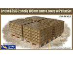 British L31A3 2 shells 105mm ammo boxes w/Pallet Set 1:35 gecko 35GM0020