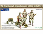 WWII US Paratroops with Cushman Parascooter and Cable Reel Cart Set 2 1:35 gecko 35GM0042