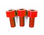 Viti esa. testa cilin. 3x6 mm allu. Rosso (6 pz) hard H3306R