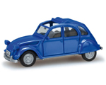 Citroen 2 CV with folding top open Blue 1:87 herpa HE020824