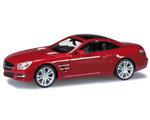 Mercedes-Benz SL-Class Cabrio with roof Le Mans Red Metallic 1:87 herpa HE034838