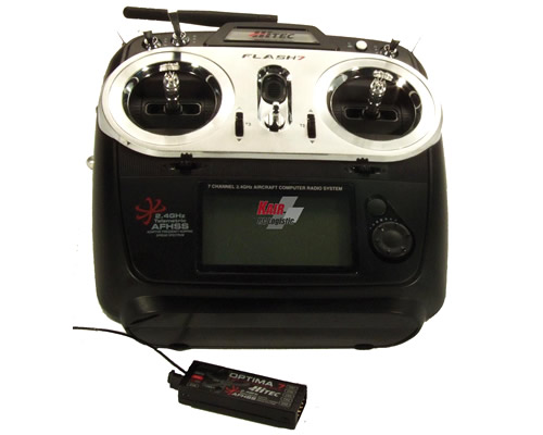 hitec modellismo Radiocomando Flash 7 Tx con 2 Rx Optima 7 Mode 1 HT170259