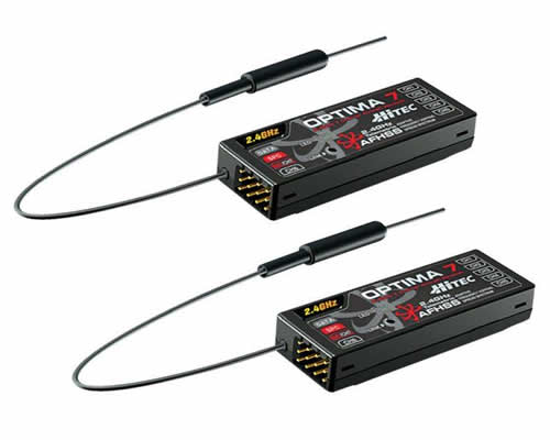 hitec modellismo Radiocomando Flash 7 Tx con 2 Rx Optima 7 Mode 1 HT170259
