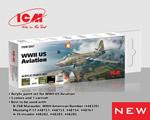 Acrylic paints set for WWII US Aviation icm ICM3047