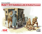 Model T 1917 Ambulance with US Medical Personnel 1:35 icm ICM35662