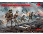 British Infantry in Gas Masks 1917 (4 figures) 1:35 icm ICM35703