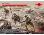 US Infantry in Gas Masks 1918 (4 figures) 1:35 icm ICM35704