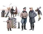 WWII German Luftwaffe Pilots and Ground Personnel in Winter Uniform 1:48 icm ICM48086