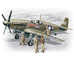 North American Mustang P-51B with USAAF Pilots and Ground Personnel 1:48 icm ICM48125