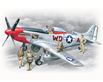 North American Mustang P-51D with USAAF Pilots and Ground Personnel 1:48 icm ICM48153