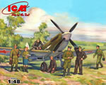 Supermarine Spitfire LF.IXE with Soviet Pilots and Ground Personnel 1:48 icm ICM48802