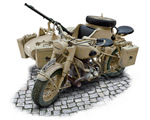 German Military Motorcycle with side car 1:9 italeri ITA7403