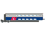 SNCF TGV 2N2 EuroDuplex 1st class intermediate coach period VI complementary coach for HJ2362/S/AC/ACS jouef HJ3003