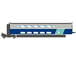 SNCF TGV 2N2 EuroDuplex 2nd class intermediate coach period VI complementary coach for HJ2362/S/AC/ACS jouef HJ3004