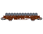 SNCF 2-axle flat wagon Ks type in brown livery loaded with wheel sets period IV-V jouef HJ6172