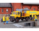 H0 Unimog lubricate vehicle GleisBau with LED-lighting, functional kit kibri KI10770