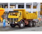 H0 MB Meiller 3-axle tipper, with LED lighting, front steering axle, functional kit kibri KI14023