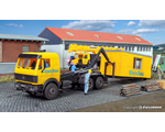 H0 MB LP swap body vehicle with GleisBau office container kibri KI16310