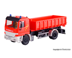 H0 Fire brigade MB Actros 2-axle with roll-off container kibri KI18249