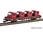 H0 Low side car loaded with truck driving cabs, finished model kibri KI26253